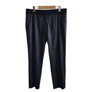 Tory Burch Black Silk Blend Geoff Straight Leg Pant Size 12